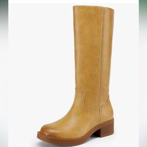 Dream Pairs Square Toe platform block heel boots